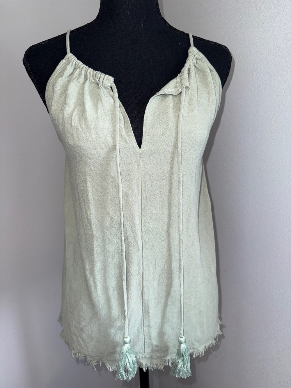 Sleeveless Sage Green Tie-Detail Camisole